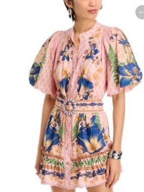 FARM Rio The Dream Garden Pink Mini Dress